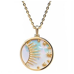 Celestial Mother of Pearl Necklace Gold Product Image