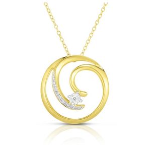 Diamond Swirl Necklace Gold Product Image