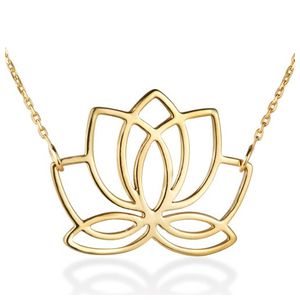 Lotus Flower Necklace Gold Product Image