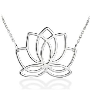 Lotus Flower Necklace Silver Product Image