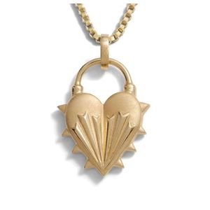 Spiked Heart Necklace Gold Product Image