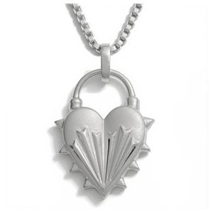Spiked Heart Necklace Silver Product Image