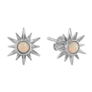Opal Sun Stud Earrings Silver Product Image
