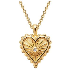 Diamond Starburst Heart Necklace Gold Product Image