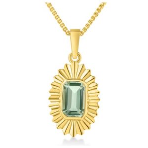 Green Amethyst Aura Necklace Gold Product Image