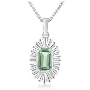 Green Amethyst Aura Necklace Silver Product Image