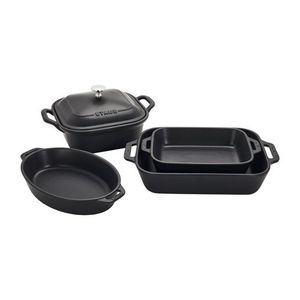 5pc Mixed Baking Dish Set Black Product Image