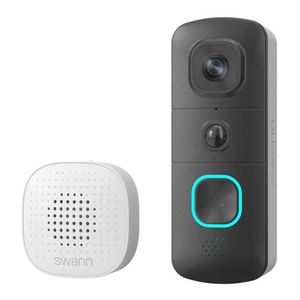 Evo Wireless Video Doorbell w/ SwannShield AI Voice Assistant Black Product Image