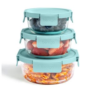 6pc Glass Leakproof Food Storage Set Soft Aqua Product Image