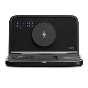 Triple Charging Portable Wireless Alarm Clock w/ Valet Tray Product Image