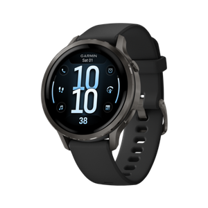 Garmin Venu 4 41mm GPS Smartwatch Slate with Black Silicone Band Product Image