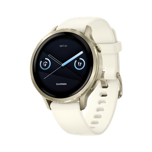 Garmin Venu 4 41mm GPS Smartwatch Lunar Gold with Bone Silicone Band Product Image