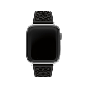 Coach Signature C Embossed Black Silicone Rubber Strap Product Image