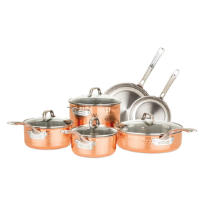 Viking 3-Ply Hammered Copper Clad 10-Piece Cookware Set Product Image