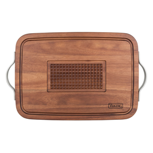 Viking Acacia Carving Board with Juice Well and Metal Handle Product Image