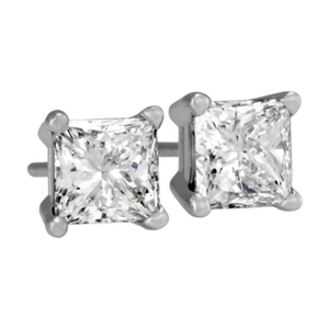 Antwerp Silver Cubic Zirconia Royal Princess Earrings Product Image