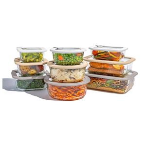 18pc Signature Glass Food Storage Set White Stone Product Image