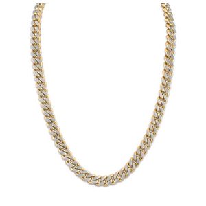 Classic 10mm Gold & Silver-Tone Curb Chain Necklace 24" Product Image
