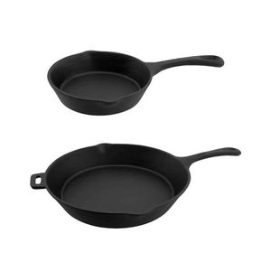 2pc Pre-Seasoned Cast Iron Skillet Set -  6.5" & 12" Product Image