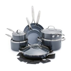 Valencia Pro 13pc Ceramic Nonstick Cookware Set Gray Product Image