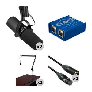 Shure Dual SM-7B Broadcaster Microphones with Clou Product Image