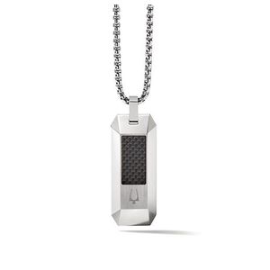 Precisionist Stainless Steel & Black Overlay Dog Tag Necklace Product Image