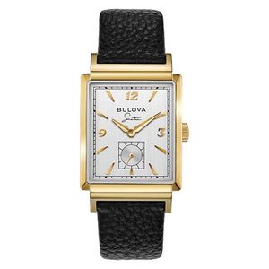 Mens My Way Vintage Black & Gold Leather Watch White Dial Product Image
