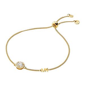 Precious Metal Pave Sterling Silver Slider Bracelet Gold Product Image