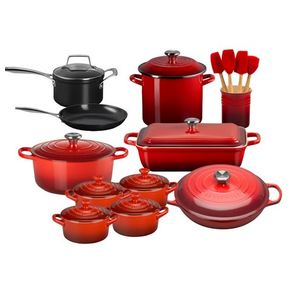 20pc Mixed Material Kitchen Set Cerise Product Image