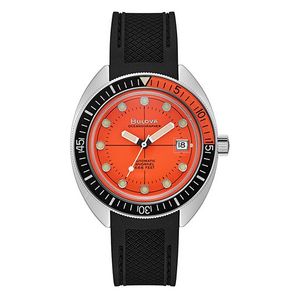 Mens Devil Diver Orange & Black Strap Watch Orange Dial Product Image