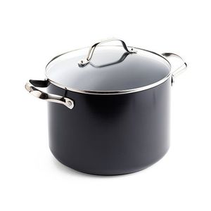 Valencia Pro Ceramic Nonstick 8qt Stockpot w/ Lid Gray Product Image