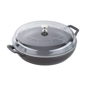 3.5qt Cast Iron Braiser w/ Glass Lid Matte Black Product Image