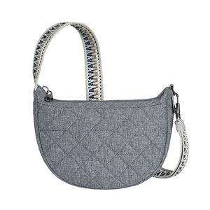 Boho Anti-Theft Crescent Crossbody, Geo Gray Heather Product Image