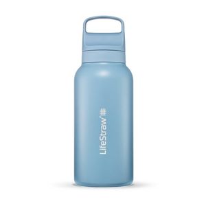LifeStraw Go 1L Stainless Steel Filtered Water Bottle Icelandic Blue Product Image