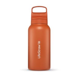 LifeStraw Go 1L Stainless Steel Filtered Water Bottle Kyoto Orange Product Image
