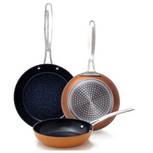 Duralon Blue 3pc Nonstick Fry Pan Set, Rustic Copper Product Image