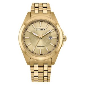 Men's Peyton Eco-Drive Gold-Tone Stainless Steel Watch, Champagne Dial Product Image