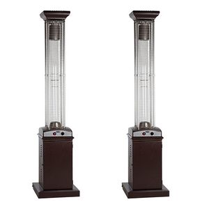 Set of 2 Hammered Bronze Finish Square Flame Patio Heaters Product Image