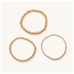 Waterproof Gold Ball Bracelet Trio Product Image