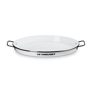 24" Everyday EnamelWare Oval Serving Tray White Product Image