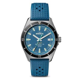 Mens The Duck 1040 Silver & Blue Rubber Strap Watch Blue Dial Product Image
