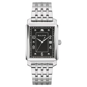 Mens The Very Thought Of You Silver-Tone Stainless Steel Watch Black Dial Product Image
