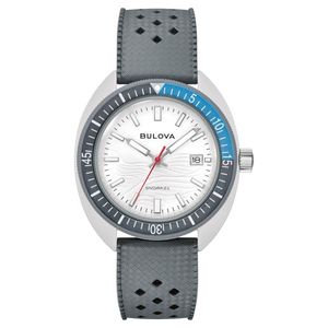 Men's Snorkel Great White Shark Gray HNBR Rubber Watch, White Dial Product Image
