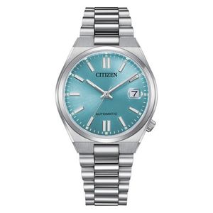 Unisex Tsuyosa Automatic Eco-Drive Silver-Tone SS Watch Ice Blue Dial Product Image