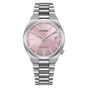 Unisex Tsuyosa Automatic Eco-Drive Silver-Tone SS Watch Pastel  Pink Dial Product Image