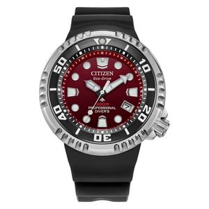 Mens Promaster Dive E365 Black BENEBiOL PU Strap Watch Red Dial Product Image