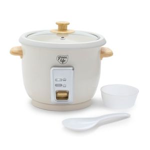 6 Cup Rice Cooker w/ Wood Handles Cream Product Image