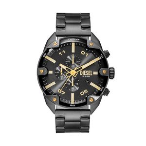 Mens Spiked Chronograph Gunmetal Stainless Steel Watch Gray Dial Product Image