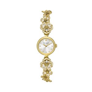 Ladies Monroe Gold-Tone Stainless Steel Floral Watch MOP Dial Product Image