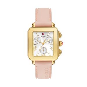 Ladies Deco Sport Chronograph Pink Silicone Strap Watch Silver Dial Product Image